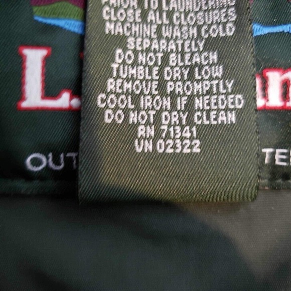 LL Bean Jacket Classic Full Zip Lined Nylon Mens Small Green Hood Midweight - Picture 4 of 11